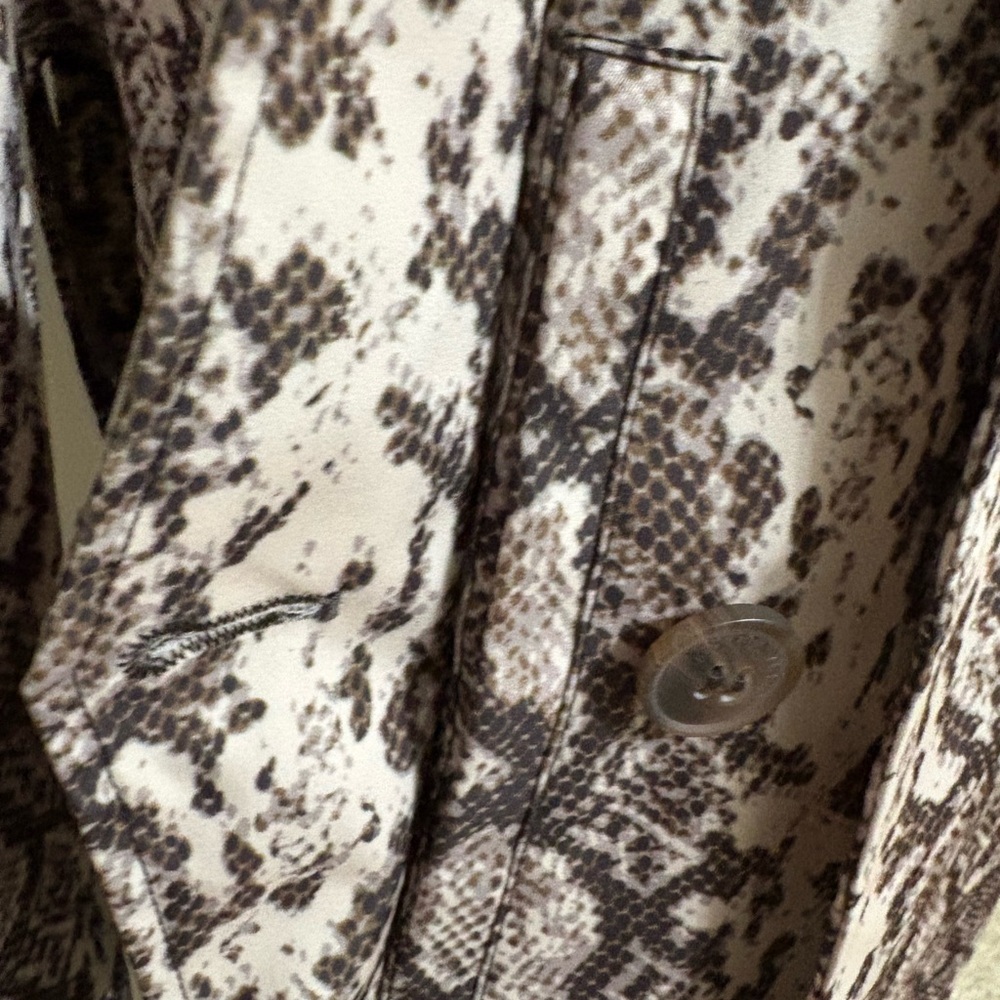 Rebecca Minkoff Snake Print Belted Double Breasted Trench Coat NWT Size S - Picture 5 of 11